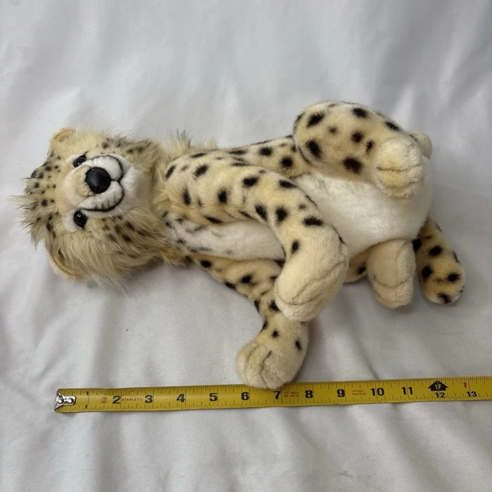 Hansa Sitting Cheetah Cub Plush Stuffed Animal Toy Beige/Black 13